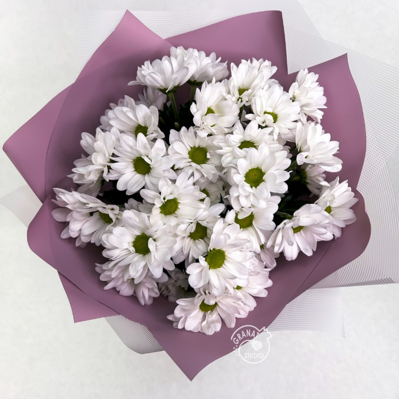Букет белых хризантем 1