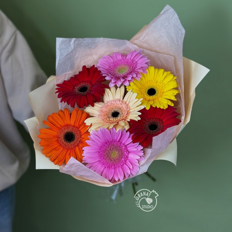 Букет из разноцветных гербер