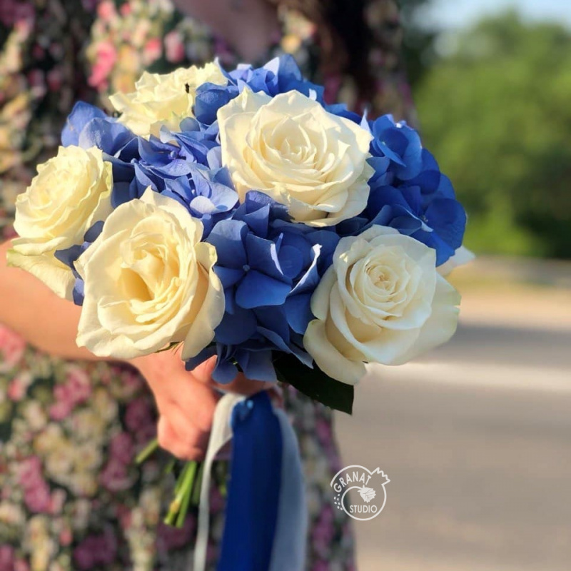 Букет «Синяя гортензия» 2