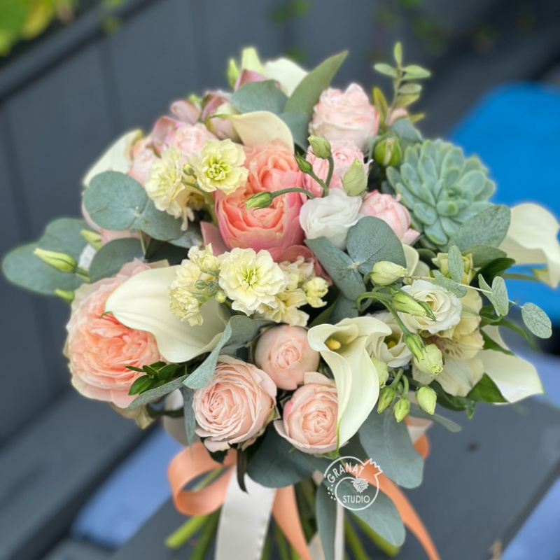 БУКЕТ НЕВЕСТЫ «ПЕРСИКОВОЕ ЧУДО»
